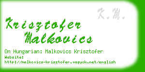 krisztofer malkovics business card